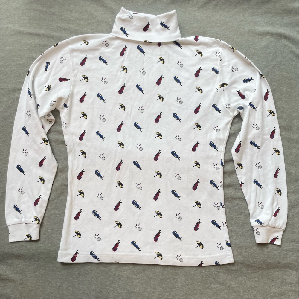Vintage Norsport Golf Print Turtleneck Medium